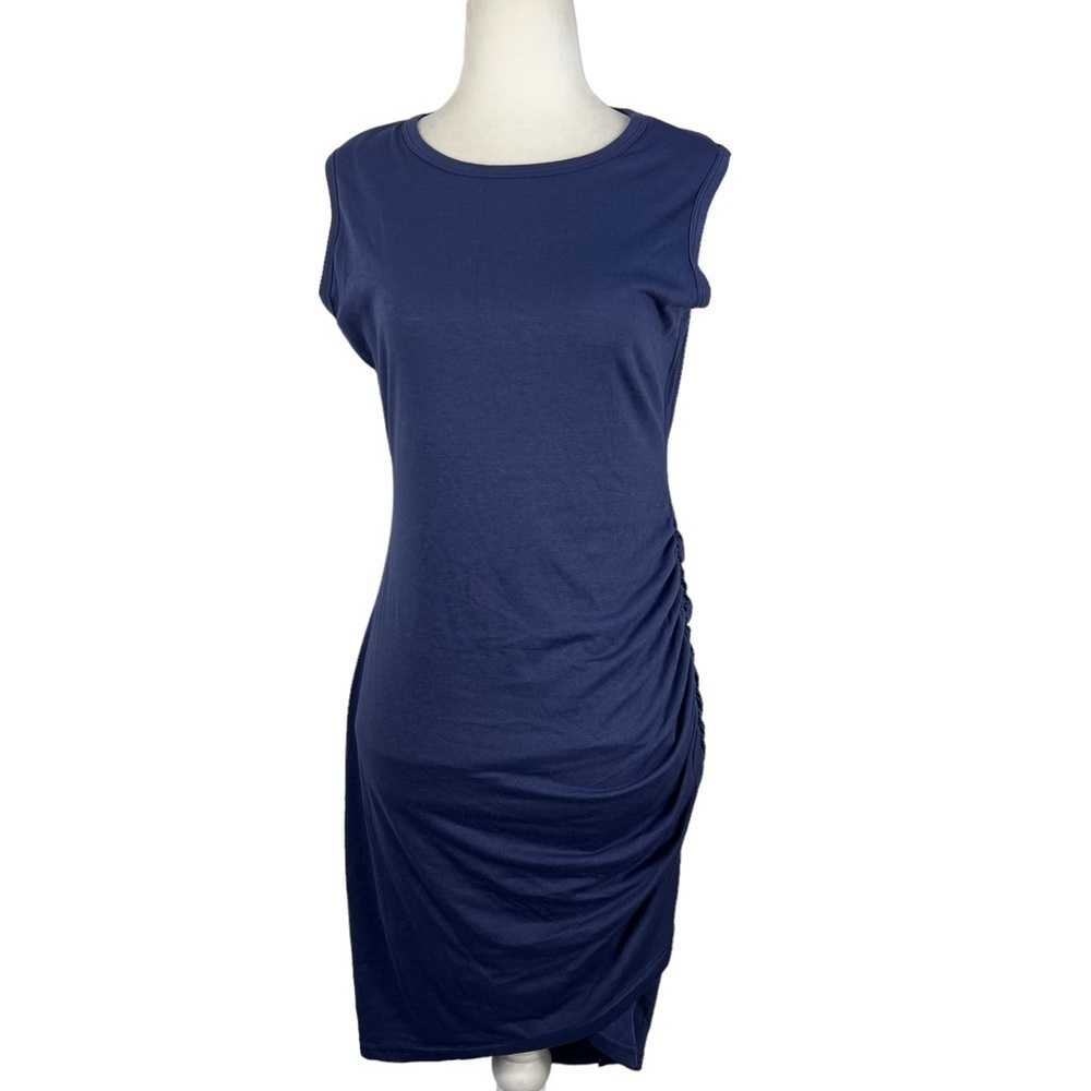 QEARAL CASUAL RUCHED MINI SLEEVELESS DRESS‎
